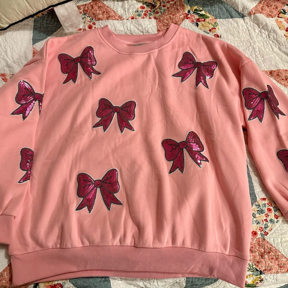 Katydid Boutique Sequin Bow Sweater